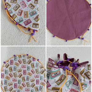 Sac/tapis pieds au sec cassettes/lilas