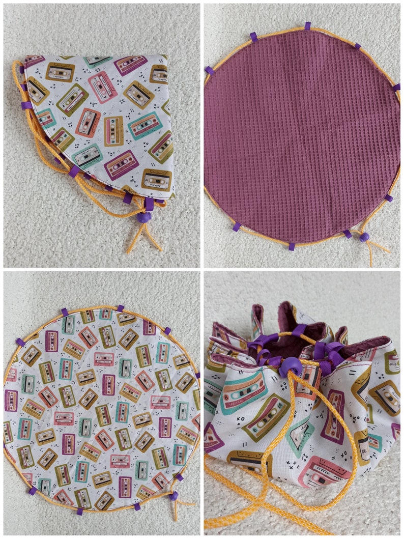 Sac/tapis pieds au sec cassettes/lilas