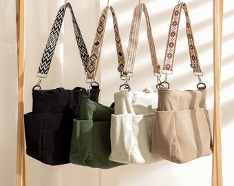 Bolso de pana, bandolera, informal, tipo hobo, para compras, de hombro, unisex, de viaje, para uso diario, regalo para ella.