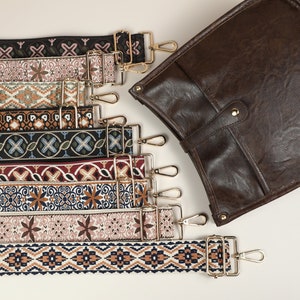 Crossbody Bag for Women, Leather Bag for Women with extra Patterned Straps, Leather Fanny Pack for her, Leather Fanny Pack, Anniversary gift