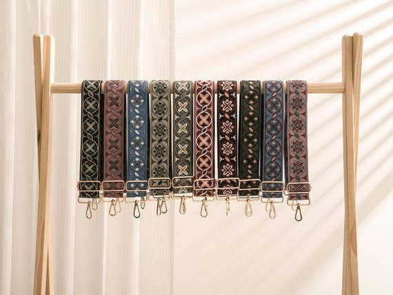 Patterned bag straps, Retro Shoulder strap, Different Patterns Available, Crossbody Wide shoulder strap 5 cm, Replacement Bag Strap
