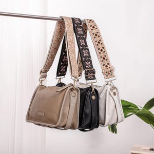Crossbody Bag with 2 Straps, Leather Bag Casual Hobo Bag Shopping Bag Shoulder Bag Unisex Travel Crossbody Bag Everyday Tote, Gifts for Her