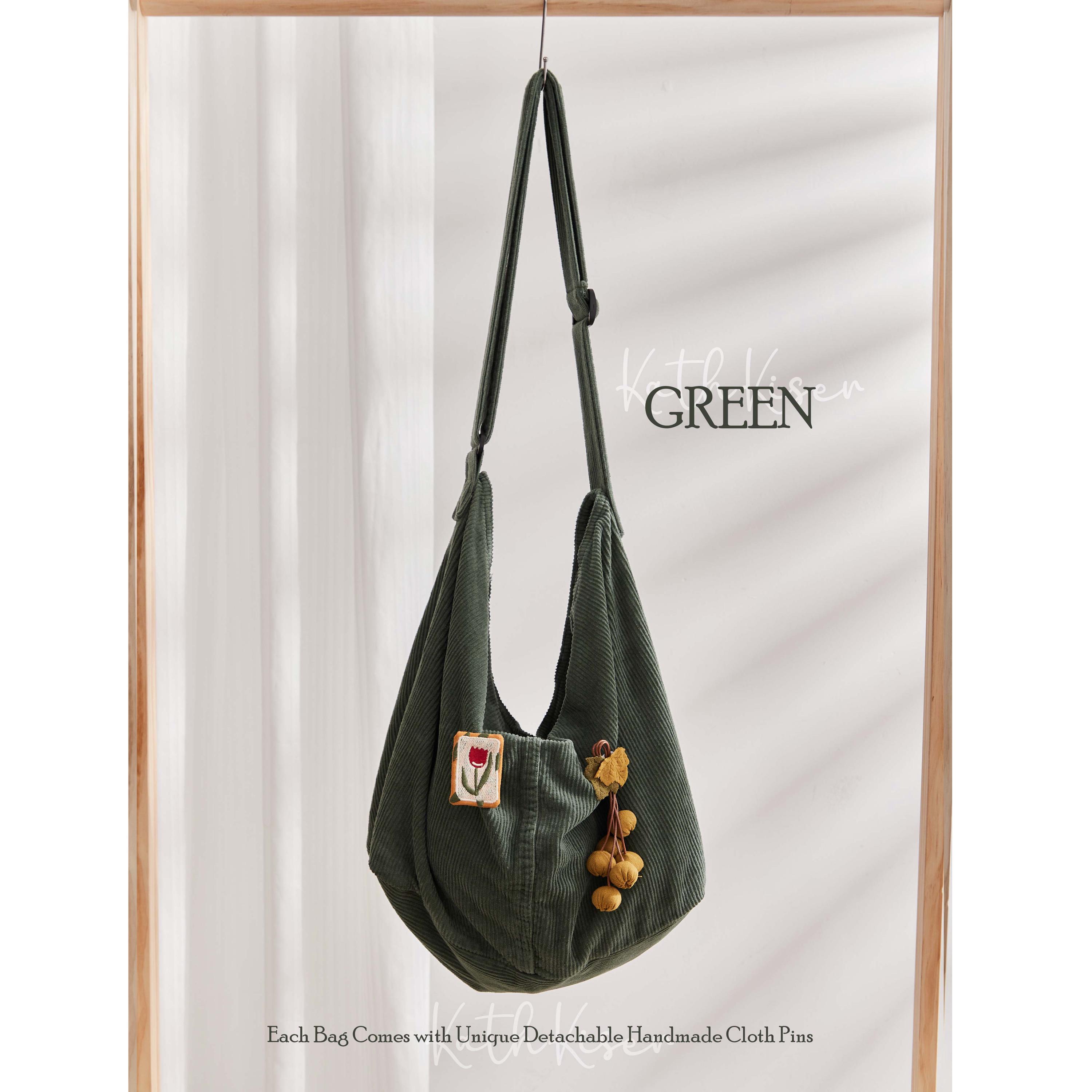 Corduroy Crossbody Hobo Bag: Casual Everyday Tote With Cloth