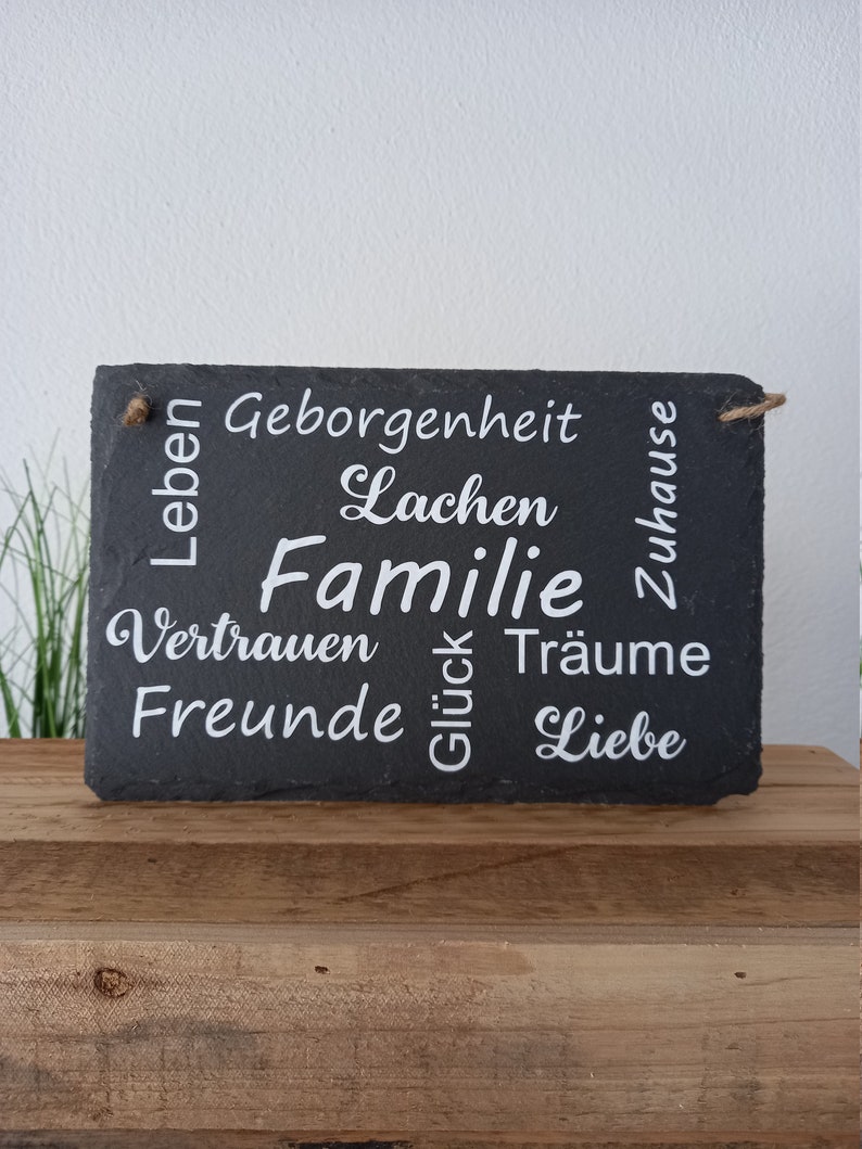 Schiefertafel mit Spruch Familie Schild Etsy Österreich