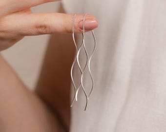 Orecchini a spirale in argento sterling fatti a mano - Design geometrico minimalista