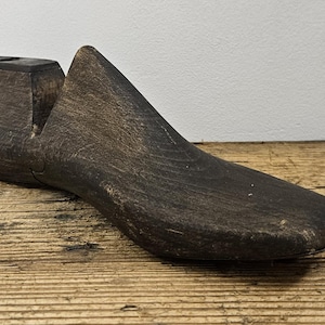 Horma de zapato de madera vintage talla 36 – Forma de zapatero con suela metálica – Decoración industrial