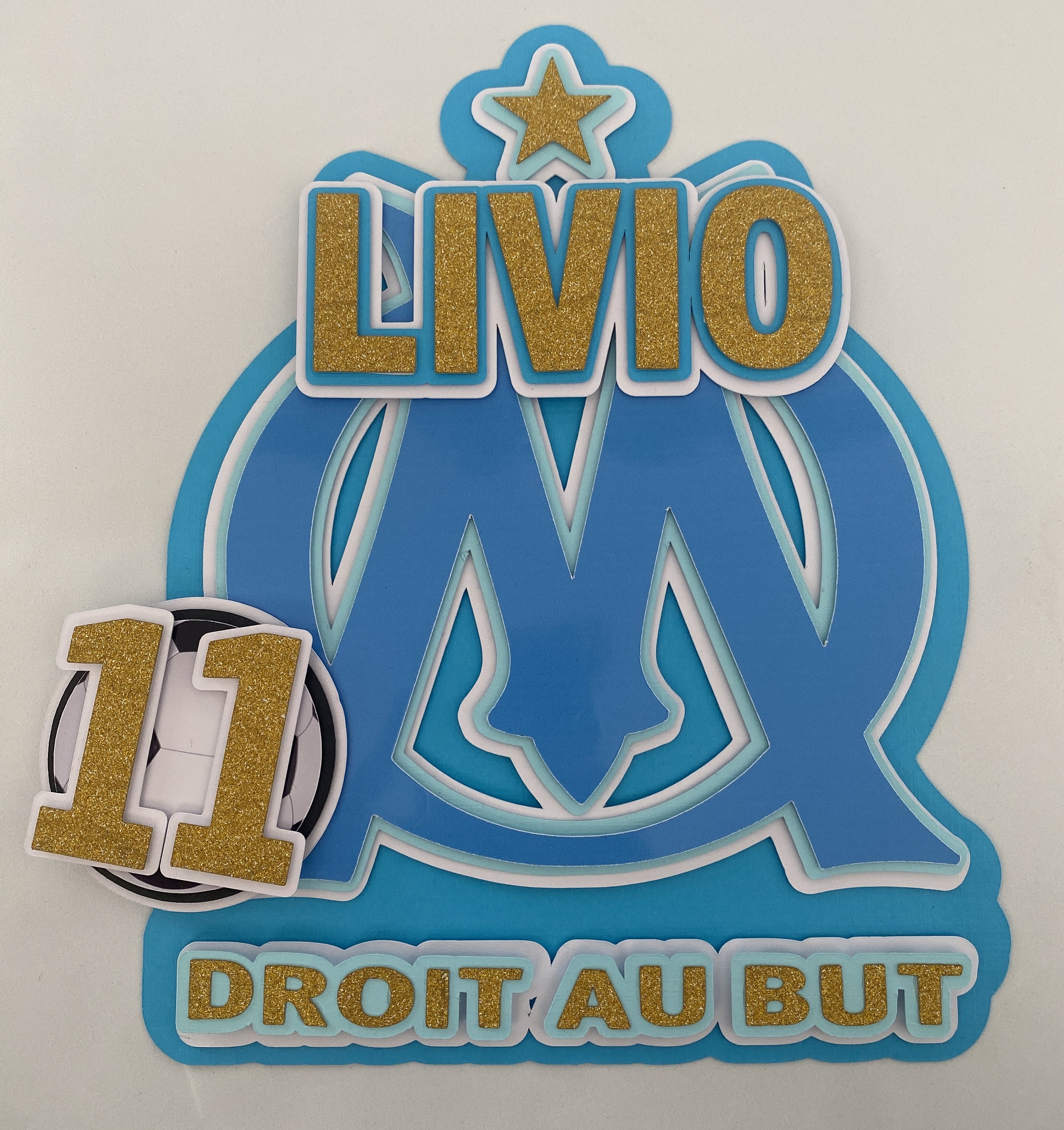 Topper cake OM Olympique de Marseille / Cake decoration OM Olympique de Marseille football
