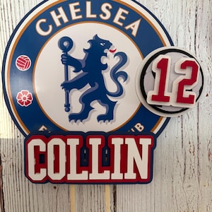 FCB Football Club Chelsea cake topper / Decoración de pastel de fútbol Chelsea