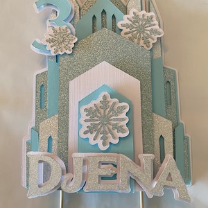 Topper de pastel de castillo de hielo congelado / Decoración de pastel congelado