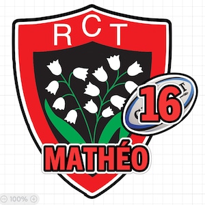 Topper de pastel RCT / Decoración de pastel del club de rugby de Toulon