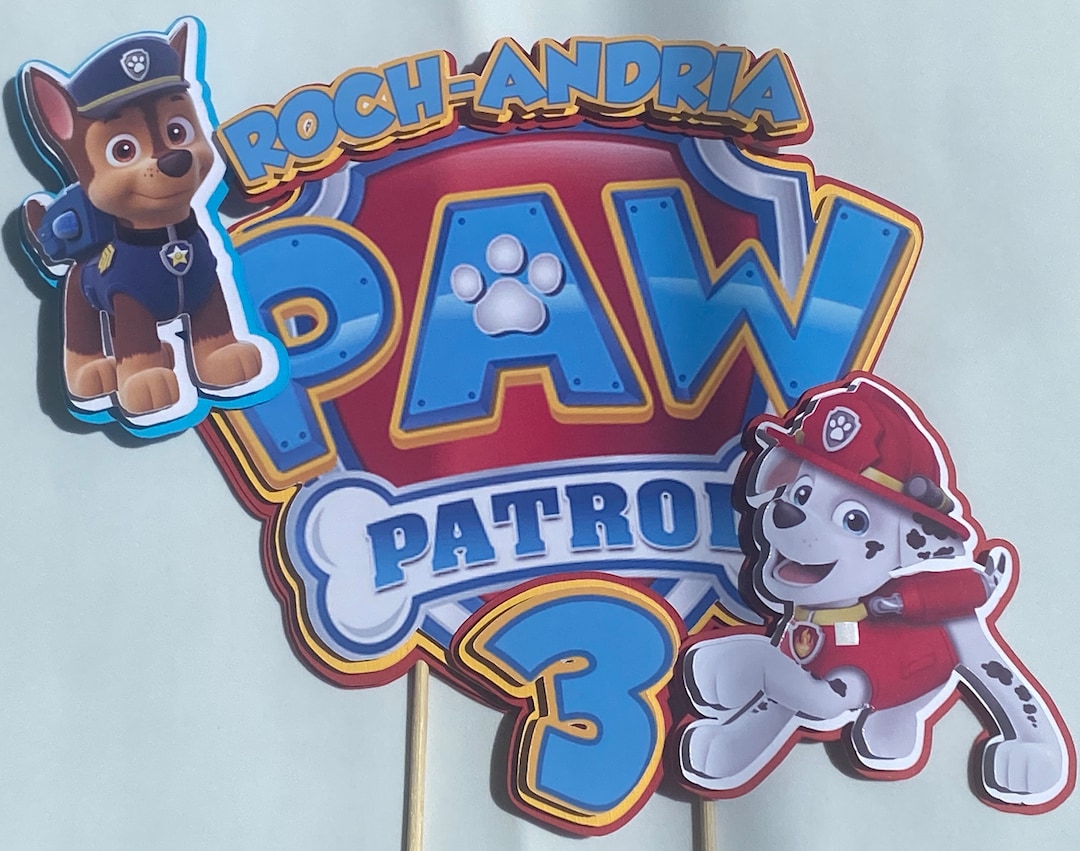 Paw Patrol Cake Topper / Pat Patrouille Cake Decoration Etsy