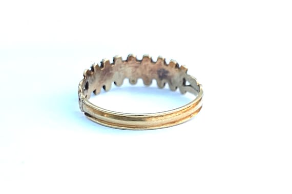 Antique Georgian Gold, Pearl & Garnet Ring - image 7