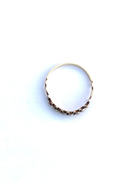 Antique Georgian Gold, Pearl & Garnet Ring - image 8
