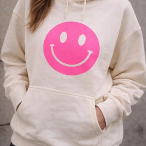 Neon Smiley Aufbügler groß / Patch / Plot / Bügelbild zum selbst aufbügeln auf Shirts, Taschen etc.