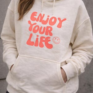 Toppa termoadesiva al neon "Enjoy Your Life" – toppa con slogan per magliette e borse