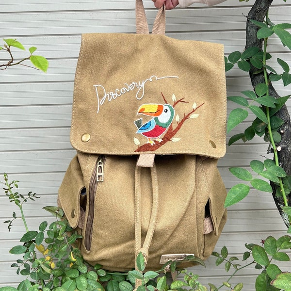 Embroidered Backpack Etsy