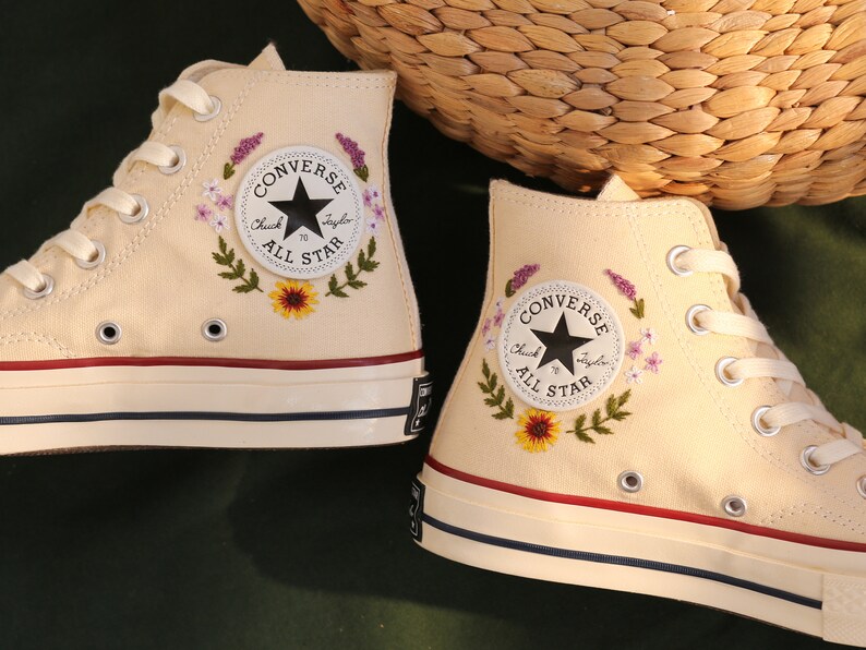embroidered converse flowers