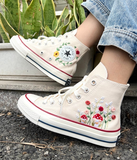 converse embroidered rose