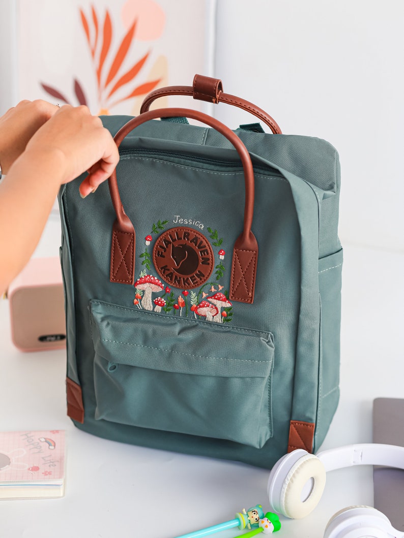 canvas backpack for school embrodered