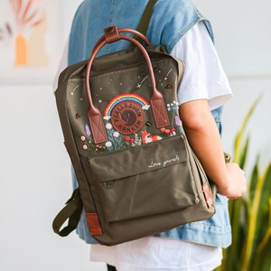 embroidered backpack