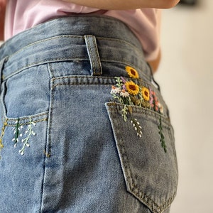 Floral Embroidered Jean Shorts/ Women's Gifts/ Custom - Etsy
