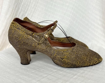 Antique 1920s Lamé Flapper Shoes