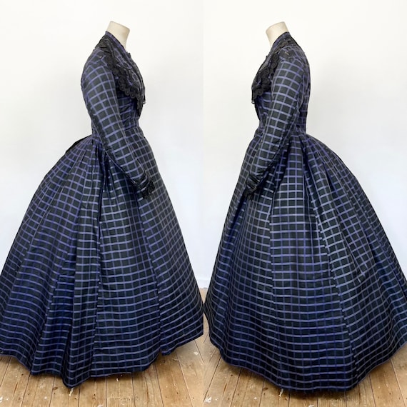 Antique Victorian Dress 1860s crinoline - image 1