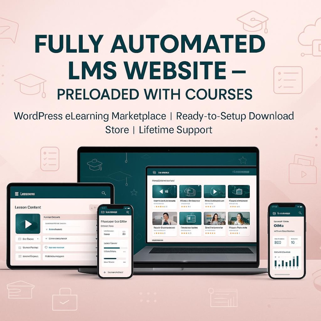 Automated LMS Website | Preloaded Courses | Elearning Marketplace ...