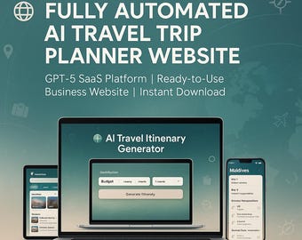 AI Travel Trip Planner Website: GPT-5 SaaS Platform (Instant Download)