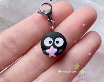 Soot Charm ~ Clay Cute Pendant with Carabiner Fimo Polymer Clay Kawaii Handmade Pendant