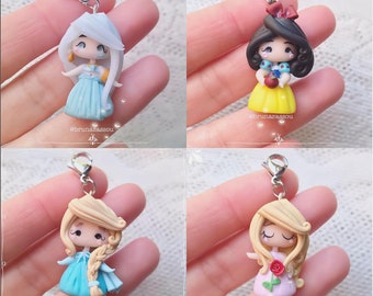 Doll Charm ~ Cute Pendant Fimo Polymer Clay Kawaii Handmade Flowers Colors Charms Pastel Rose Pink