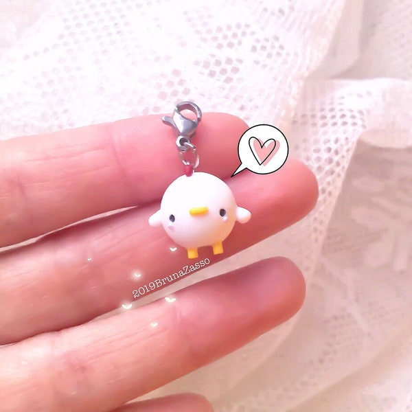 Hen Charm ~ Clap Clamp Pendentif Fimo Polymer Clay Kawaii Handmade Mom Pendentif