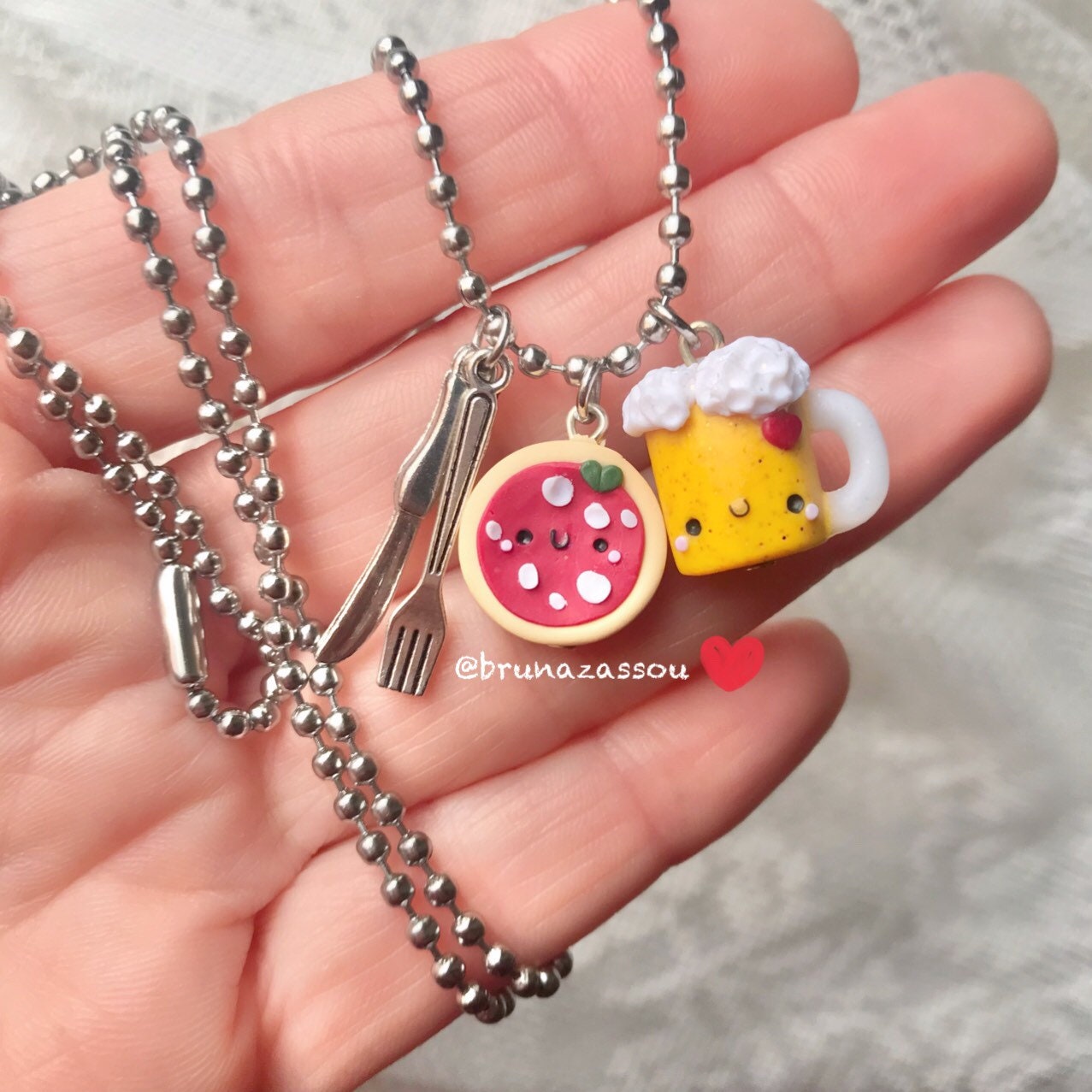 Cartoon character set of Three pieces necklace of Fast food french fries  Hamburger hot dog necklace Funny friend souvenir Children's Jewelry | Wish