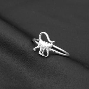 Minimal Monkey Ring – Handmade Brass Animal Ring – Unique Safari Jewelry for Animal Lovers, Halloween Gifts