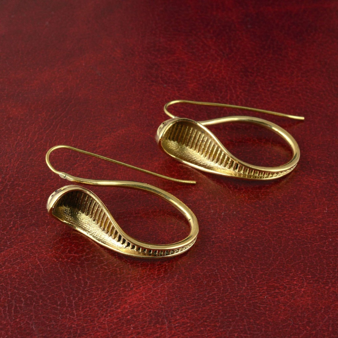 Hanging Brass Snake Earrings