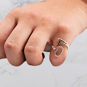 Vintage Skeleton Key Ring Sterling Silver, Wrap Key Ring, Unique Gift, Adjustable Ring. image 3