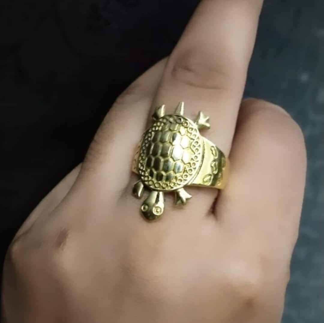 Tortoise gold ring for men discount