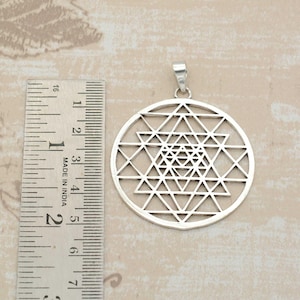 Sri Yantra Sacred Geometry Pendant – Spiritual Energy Necklace for Meditation & Balance