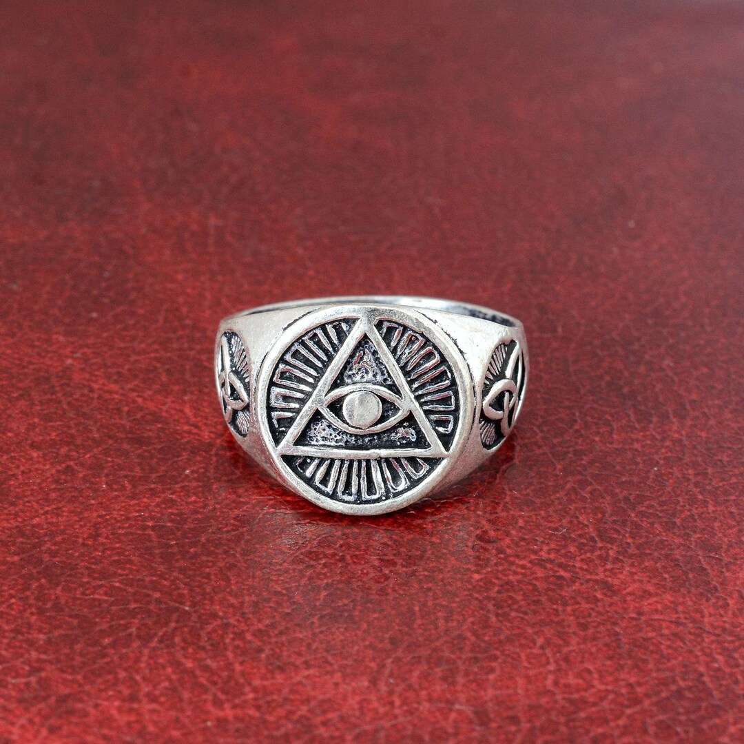 Seeing Eye Rings All Seeing Eye Ring, Illuminati Triangle Ring, Occult Symbol Jewelry ...