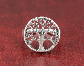 Tree Of Life Ring, Engraved Tree Ring, Bridesmaid Gift, Lace Ring, Stackable Ring, Midi Ring, Filigree Ring, Popular Ring