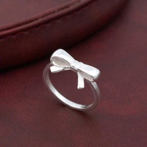 Sterling Silver Bow Ring: Handmade Minimalist Stacking Ring