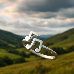 Music Note Ring, Music Ring, Men Ring, Note Ring, Music Lover Gift, adjustable Music Jewelry, Halloween Gift