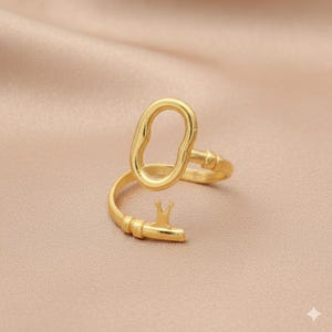Chaveiro de prata antigo, chaveiro ajustável em formato de chave, chaveiro feminino empilhável, chaveiro aberto estilo rock, presente de Natal imagem 9