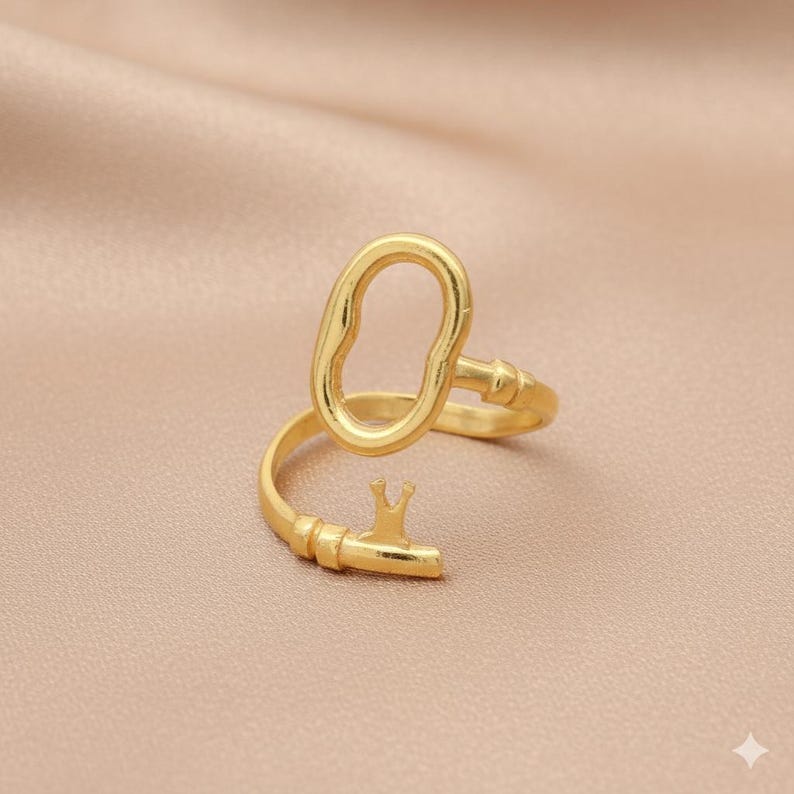 Chaveiro de prata antigo, chaveiro ajustável em formato de chave, chaveiro feminino empilhável, chaveiro aberto estilo rock, presente de Natal imagem 9