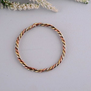 Handmade Pure Brass, Pure Silver and Pure Copper Braided Bangle. Harmonizing and balanced. 3 Metal Astrological, Kriya kundalini Bangle