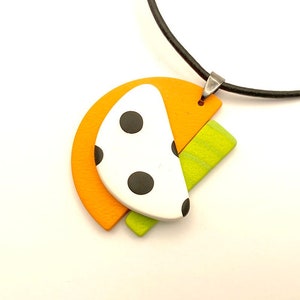 Fun, Colorful Polymer Clay Pendant Necklace