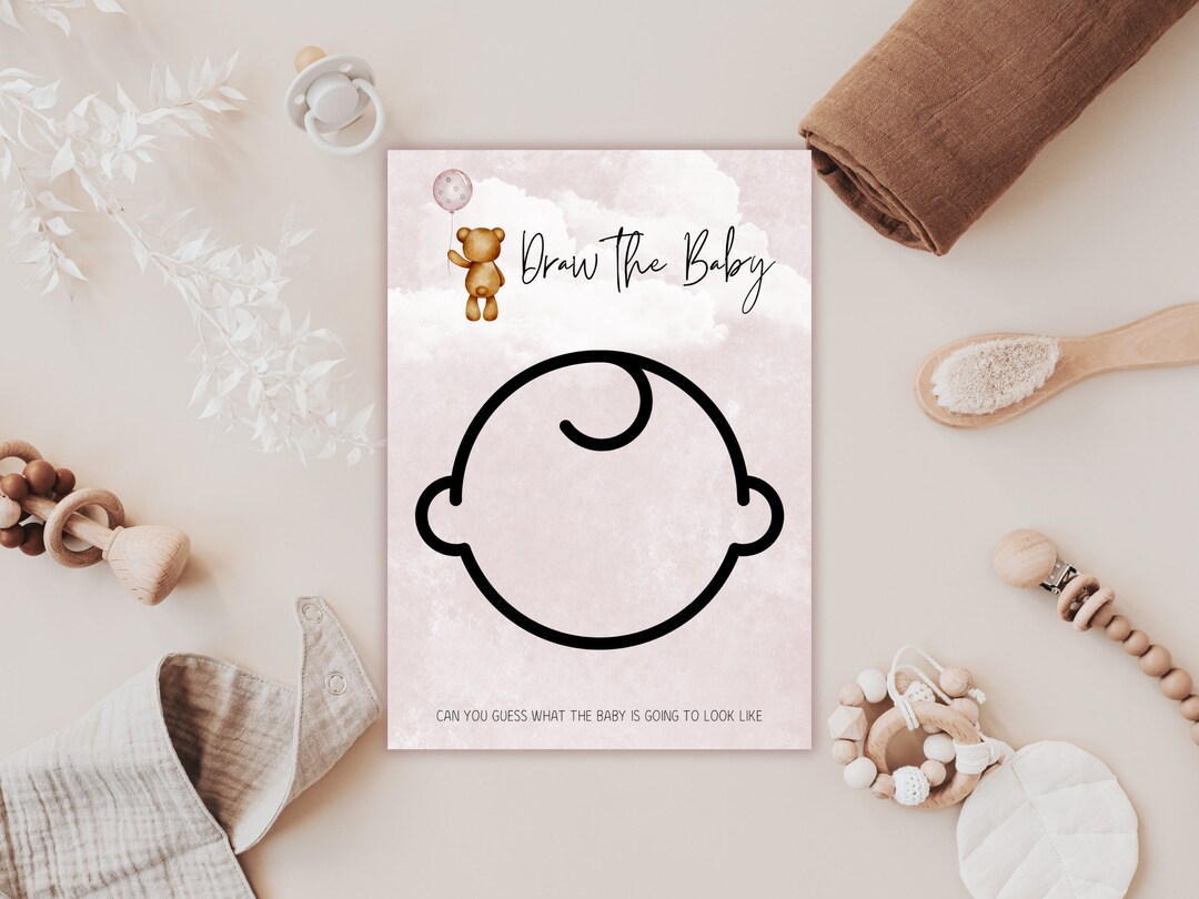 Draw the Baby Baby Shower Game Worksheet We Can Bearly Etsy