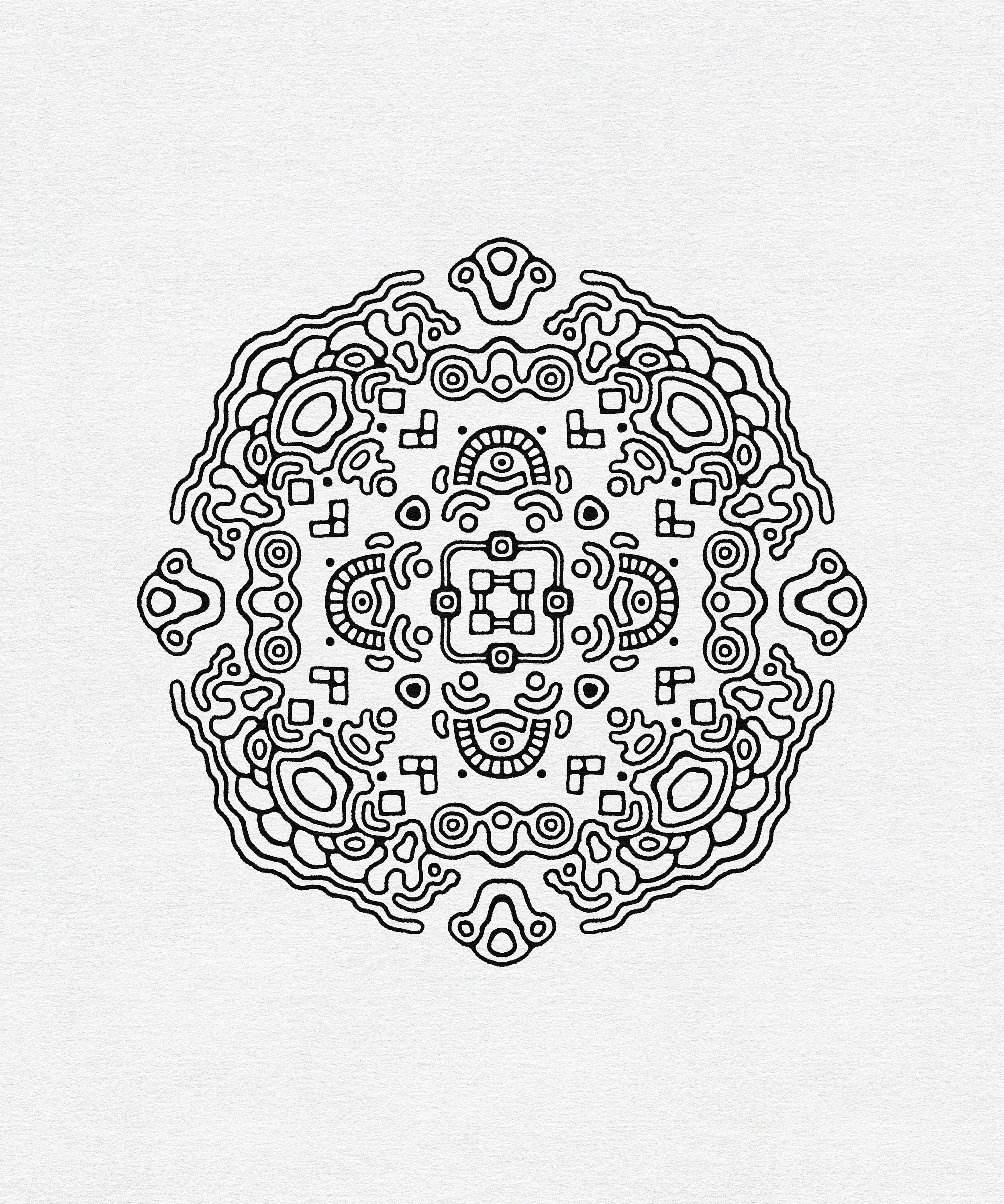 Abstract Printable Coloring Pages Set of 3 Hand Drawn Printable ...