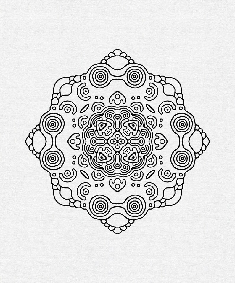 Abstract Printable Coloring Pages Set of 3 Hand Drawn Printable ...