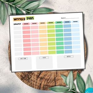 Editable Homeschool Weekly Schedule, Printable Weekly Plan, Custom Homeschool Schedule Template, PPT-41